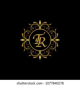 Tt initial logo ornament ampersand monogram stock vector royalty free
