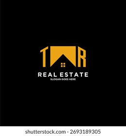 TR Initial-Monogramm-Logo für Immobilien mit kreativem Wohndesign