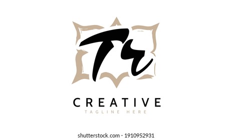 TR Initials, handwriting logo vector