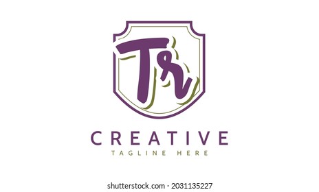 TR Initials, handwriting logo vector
