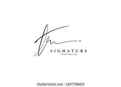 tr letter design with signature font style
