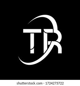 TR Letter Logo Design. Initial letters TR logo icon. Abstract letter TR T R minimal logo design template. T R Letter Design Vector with black Colors. tr logo