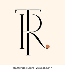 TR letter logo design on luxury background