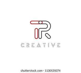 TR Letter Modern Techno Sci fi Logo Design