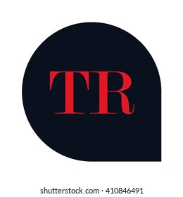 TR Letters red , Abstract black background logo, Design identity in shape, Alphabet letter