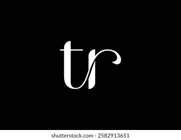 TR logo design handwriting signature style vector template