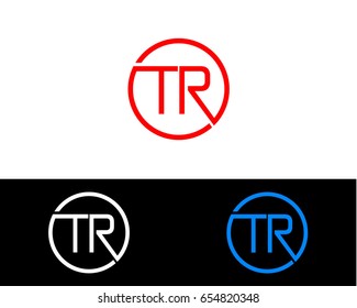 Tr Logo. Letter Design Vector with Red and Black Gold Silver Colors
