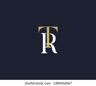 TR logo. letter T luxury logo template