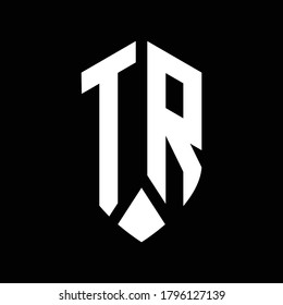 tr logo monogram with emblem shield style design template