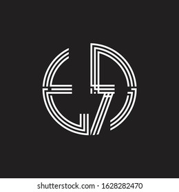 TR Logo monogram triple ribbon style line design template isolated on black background
