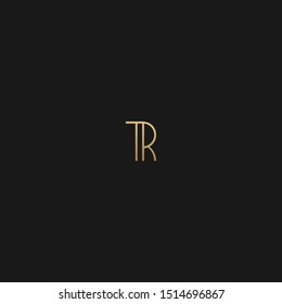 TR logo vector template in minimal design with initials