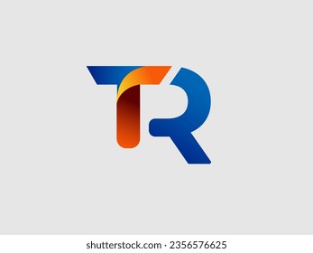 Logo de Tr Vectores Ilustraciones azules 