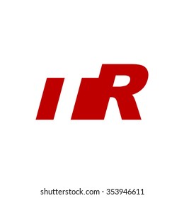 TR negative space letter logo red