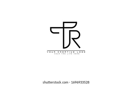 Modèle abstrait RT de monogramme de logo vectoriel