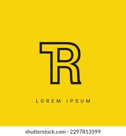 TR RT Lettre Logo Conception avec coupe créative. Création de logos