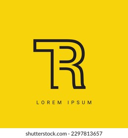 TR RT Letter Logo Design with a Creative Cut. Creative logo design