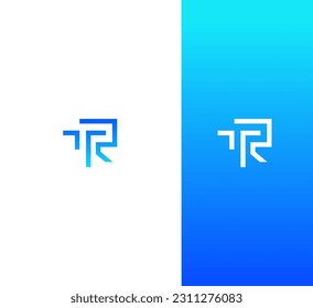 TR, lettre RT, logo de marque moderne