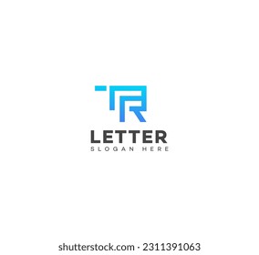 TR, lettre RT, logo de marque moderne