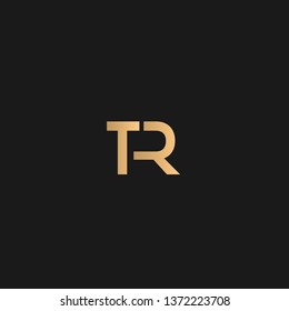 TR or RT logo vector. Initial logo vector golden letters on black background