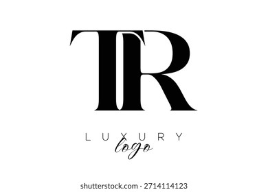 TR Serif Letter Monogram Typography Logo for Elegant Premium Branding Identity