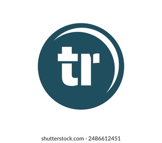 TR sport emblem or team logotype. Ball logo with a combination of Initial letter T and R for balls shop, sports company, training, club badge. Vector illustration.