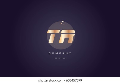 tr t r  gold yellow golden metal metallic bold luxury product modern creative gradient alphabet company logo design vector icon template
