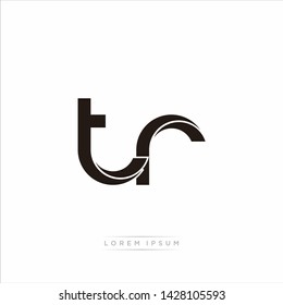 tr t r Initial Letter Split Lowercase Modern Monogram linked outline rounded logo