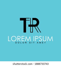 TR T R Letter Logo Design in schwarzen Farben. Illustration des Creative Modern Letters Vector Icon Logos.