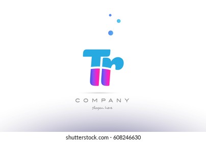 tr t r  pink purple blue white uppercase lowercase modern creative alphabet gradient company letter logo design vector icon template