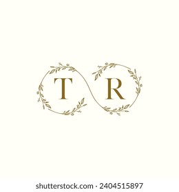 TR wedding infinity in elegant monogram with high quality professional design that will print well
