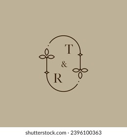 TR wedding initial logo in high quality professional design that will print well across any print media