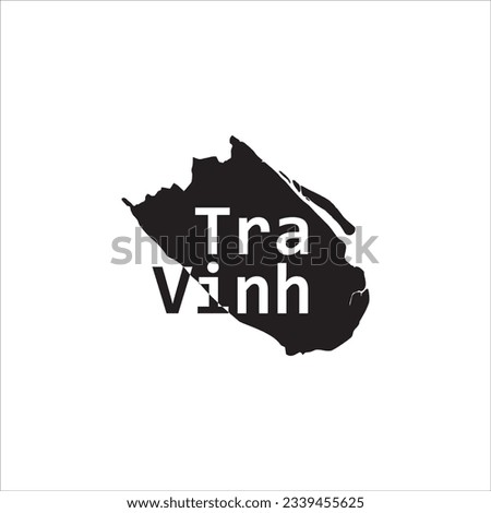 Tra Vinh map and black lettering design on white background