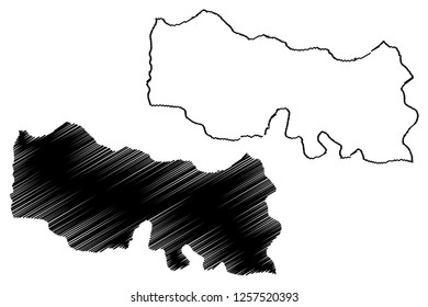 Trabzon (Provinces of the Republic of Turkey) map vector illustration, scribble sketch Trabzon map