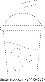 trac and color  bubble tea for design your Kindergarten worksheet.