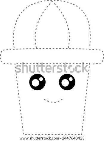 trac and color cute cactus  for design your Kindergarten worksheet.