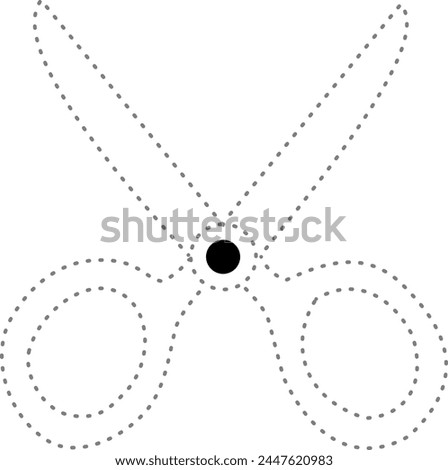 trac and color scissors for design your Kindergarten worksheet.