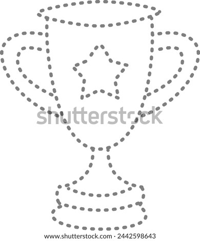 trac and color trophy for design your Kindergarten worksheet.