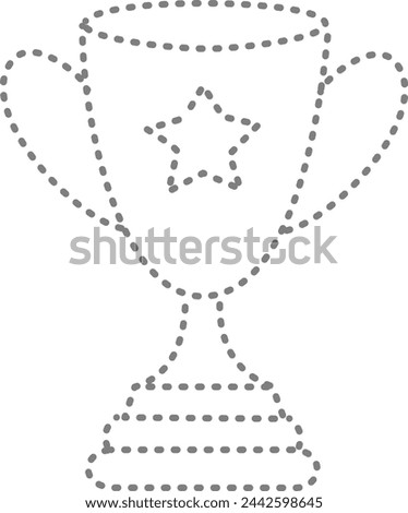 trac and color trophy for design your Kindergarten worksheet.