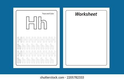 Trace alphabet design for learning to handwrite. Alphabet H