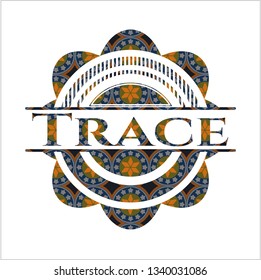 Trace arabesque style emblem. arabic decoration.