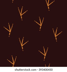 Trace of Birds, Seamless Vector Pattern.