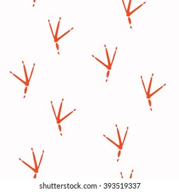 Trace of Birds, Seamless Vector Pattern. Black and White Background.