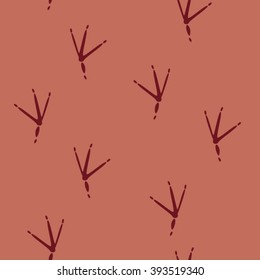 Trace of Birds, Seamless Vector Pattern. Black and White Background.