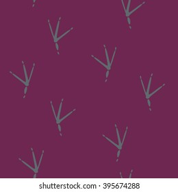 Trace of Birds, Seamless Vector Pattern. Black and White Background.