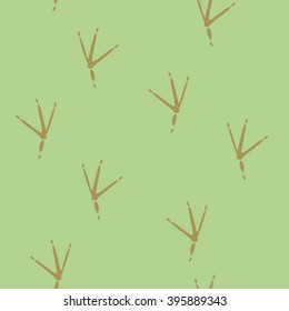 Trace of Birds, Seamless Vector Pattern. Black and White Background.