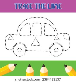 Trace the car book for kids