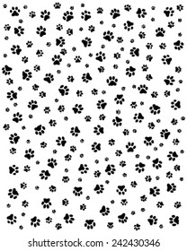 Trace of cats, seamless vector wallpaper