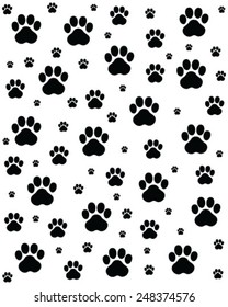 Trace of cats, seamless vector wallpaper