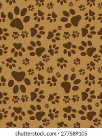 Trace of cats, seamless vector wallpaper