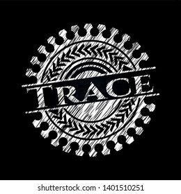 Trace chalk emblem. Vector Illustration. Detailed.